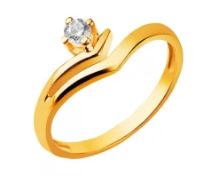 Złoty pierścionek z cyrkonią