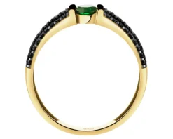 Złoty pierścionek z cyrkoniami