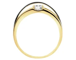 Złoty pierścionek z cyrkonią