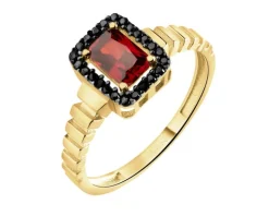 Złoty pierścionek z cyrkoniami