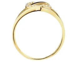 Złoty pierścionek z cyrkoniami - serce