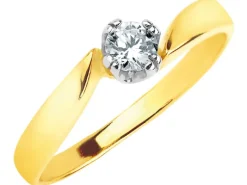 Złoty pierścionek z cyrkonią