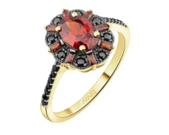 Złoty pierścionek z cyrkoniami