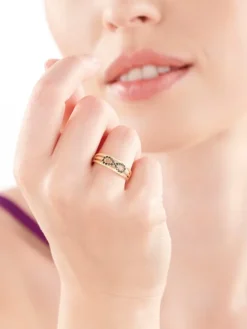 Złoty pierścionek z cyrkoniami - nieskończoność