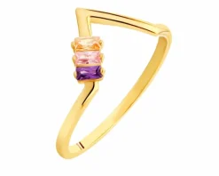 Złoty pierścionek z cyrkoniami