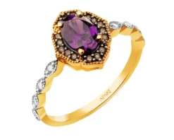 Złoty pierścionek z cyrkoniami