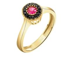 Złoty pierścionek z cyrkoniami