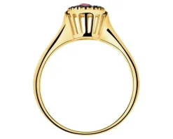 Złoty pierścionek z cyrkoniami