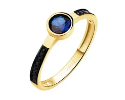 Złoty pierścionek z cyrkoniami