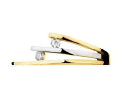 Złoty pierścionek z cyrkoniami