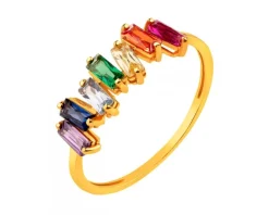 Złoty pierścionek z cyrkoniami