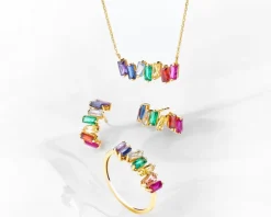 Złoty pierścionek z cyrkoniami