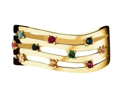 Złoty pierścionek z cyrkoniami