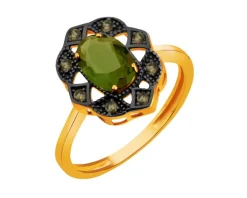 Złoty pierścionek z cyrkoniami