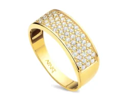 Złoty pierścionek z cyrkoniami