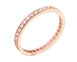 Złoty pierścionek z cyrkoniami - Eternity