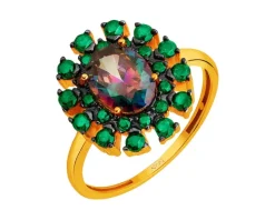 Złoty pierścionek z cyrkoniami