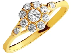 Złoty pierścionek z cyrkoniami