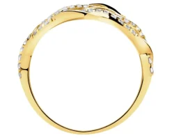 Złoty pierścionek z cyrkoniami