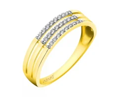 Złoty pierścionek z cyrkoniami