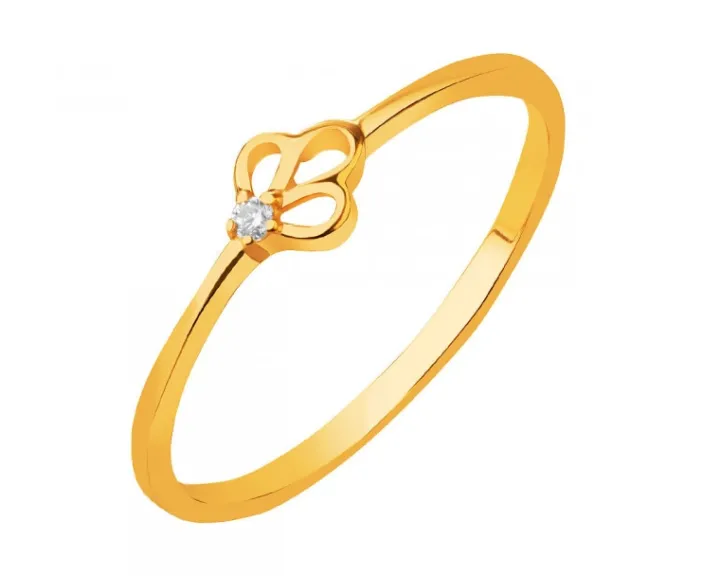 Złoty pierścionek z cyrkonią