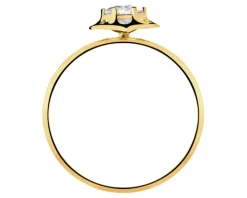 Złoty pierścionek z cyrkonią