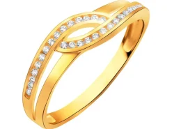 Złoty pierścionek z cyrkoniami