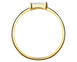 Złoty pierścionek z cyrkonią