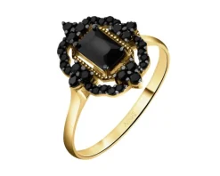 Złoty pierścionek z cyrkoniami