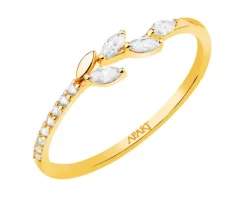 Złoty pierścionek z cyrkoniami