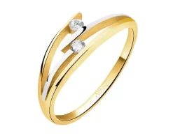 Złoty pierścionek z cyrkoniami
