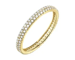 Złoty pierścionek z cyrkoniami - Eternity