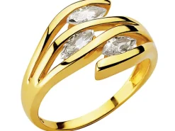 Złoty pierścionek z cyrkoniami