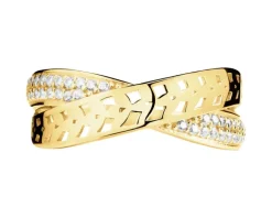 Złoty pierścionek z cyrkoniami