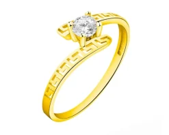 Złoty pierścionek z cyrkonią