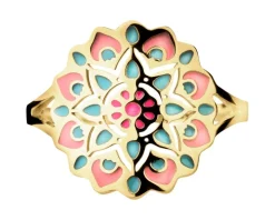 Złoty pierścionek z emalią