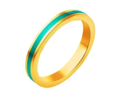 Złoty pierścionek z emalią