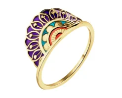 Złoty pierścionek z emalią