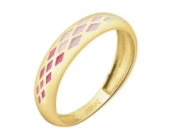 Złoty pierścionek z emalią