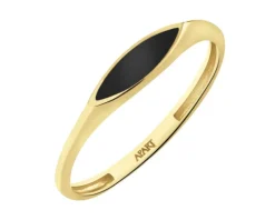 Złoty pierścionek z emalią