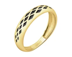 Złoty pierścionek z emalią