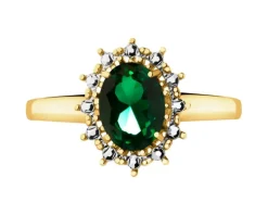 Złoty pierścionek z kamieniem nano