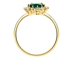 Złoty pierścionek z kamieniem nano