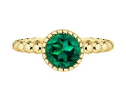 Złoty pierścionek z kwarcem syntetycznym