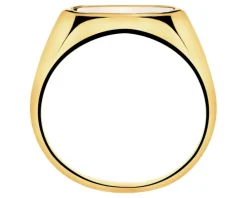 Złoty pierścionek z masą perłową - sygnet