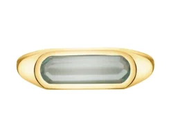 Złoty pierścionek z topazem - sygnet